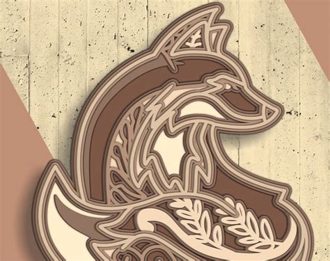 Fox Multilayered Svg D Design Fox Laser Cut Files Ai Cdr Eps Png Dwg