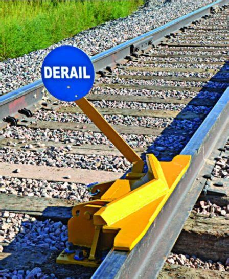 Two Way Hinged Railroad Derail W Pop Up Sign Holder For Locomotives