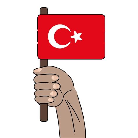 Drapeau De La Turquie La Main D'un Homme Qui Tient Le Drapeau De La ...