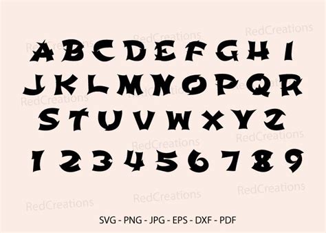 Ninja Font Svg Alphabet And Number Graphic By Redcreations · Creative