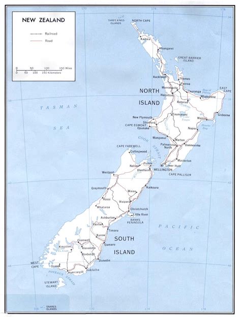 Large Detailed Political Map Of New Zealand With Roads And Cities