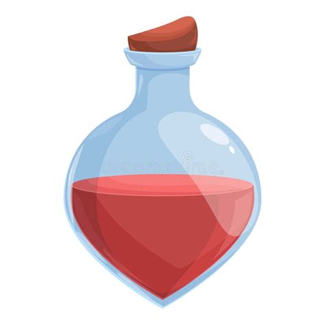 Glass Flask Containing Red Potion For Magic Experiments Stock Vector