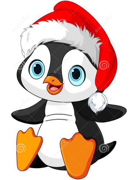 Penguin Christmas Cartoons Christmas Drawing