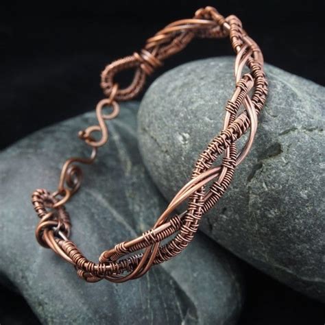 Wire Weave Braided Copper Bracelet With Strands Copper Bracelet