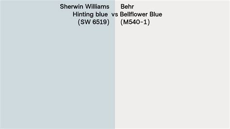 Sherwin Williams Hinting Blue SW 6519 Vs Behr Bellflower Blue M540 1