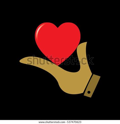 Heart Hand Symbol On Black Background Stock Vector Royalty Free