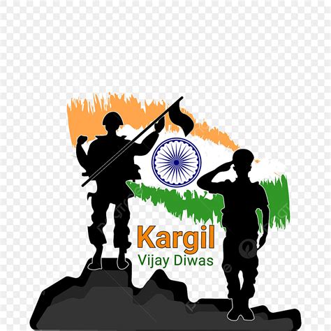 Silhouette India Army Kargil Vijay Diwas Vector Celebration Actror