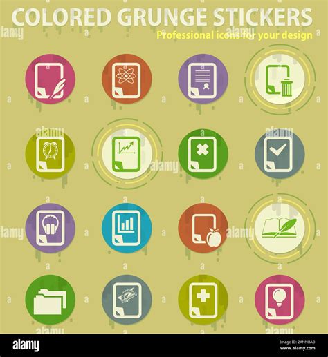 Document Colored Grunge Icons Stock Vector Image And Art Alamy