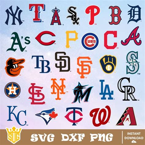 MLB Team Logo SVG, MLB Team SVG, MLB SVG, Baseball Team Svg, Clipart, Cricut, Silhouette ...