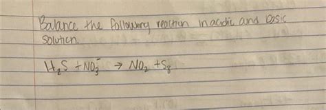 Solved Balance The Following Reaction In Acidic And Basic