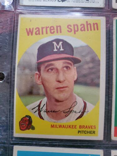 1959 Topps Warren Spahn 40 Milwaukee Braves Baseball Card EBay