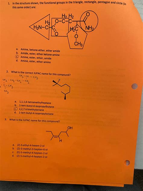 Solved 1 In The Structure Shown The Functional Groups In The Course Hero