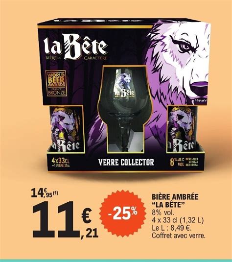 Promo BIÈRE AMBRÉE LA BÊTE chez E Leclerc