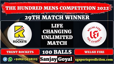 Th Match Trent Rockets Vs Welsh Fire Match Prediction The Hundred Men