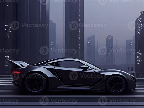 Futuristic electric concept car in city background. 23907239 Stock ...