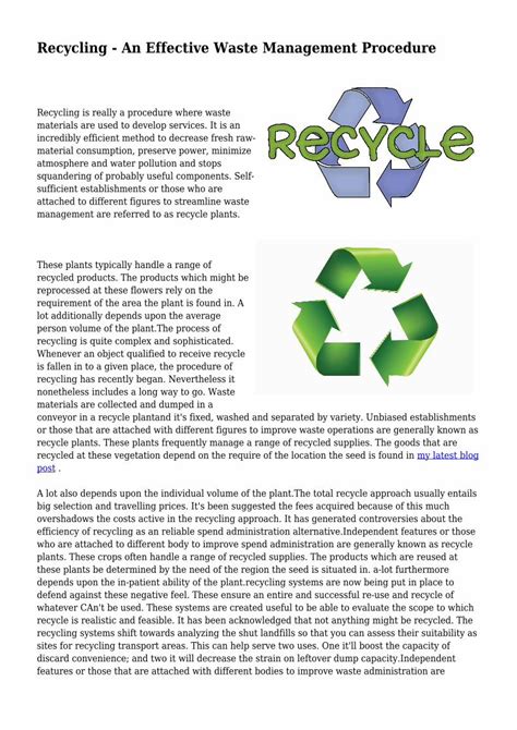 (PDF) Recycling - An Effective Waste Management Procedure - DOKUMEN.TIPS