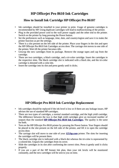 How Do I Install And Replace Hp Officejet Pro 8610 Ink Cartridge By Jack Leach Issuu