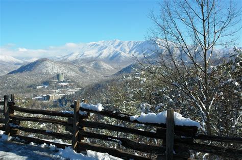 A Breathtaking View Of Downtown Gatlinburg And The Smoky Mountains In