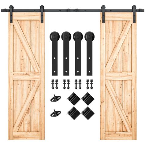 Snapklik Smartstandard Ft Double Barn Door Hardware Kit Heavy