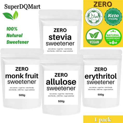 Zero Erythritol Allulose Monk Fruit Stevia Natural Sweetener Halal Ketogenic Diet Friendly