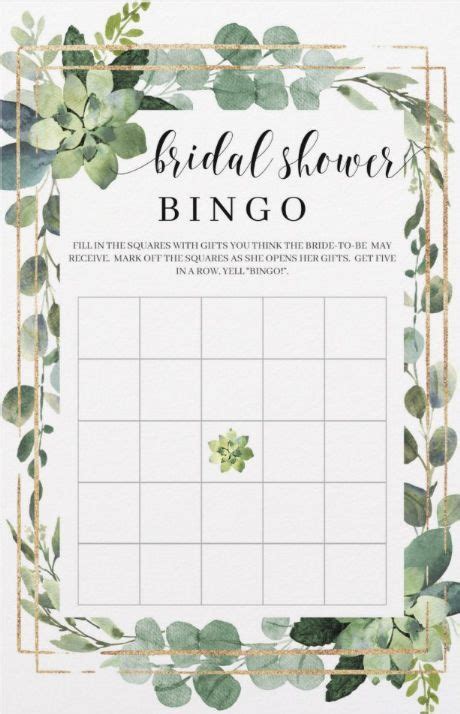 Bridal Shower Bingo Game Cards Artofit