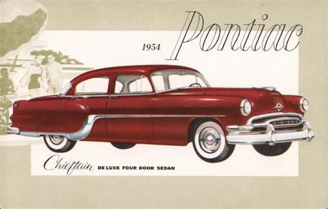 1954 Pontiac Chieftain Deluxe Four Door Sedan Cars Postcard