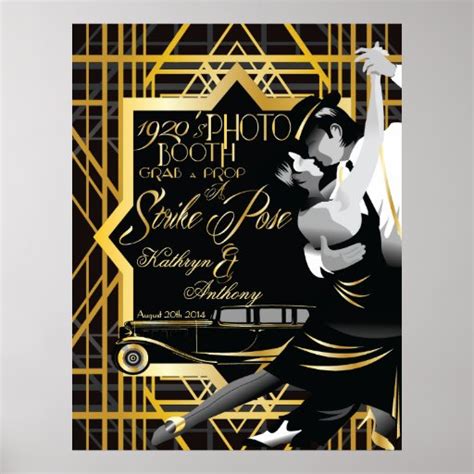 Roaring Twenties Gatsby Style Photo Booth Poster Zazzle