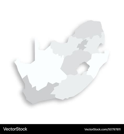 South africa political map of administrative Vector Image