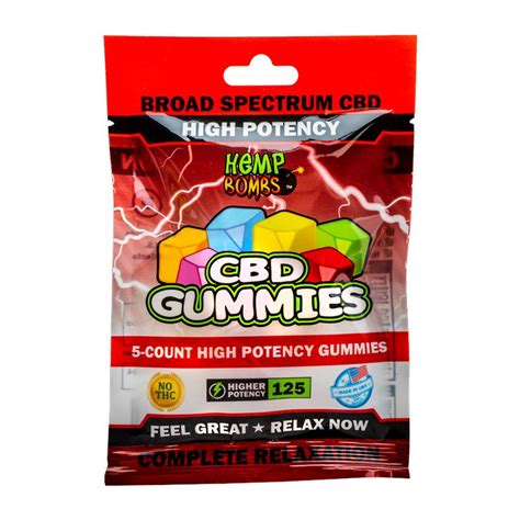 5 Count High Potency Cbd Gummies Hemp Bombs