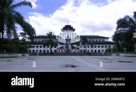 Bandung Indonesia 08 21 2021 Aerial View Of Gedung Sate A Historic Old Building Currently