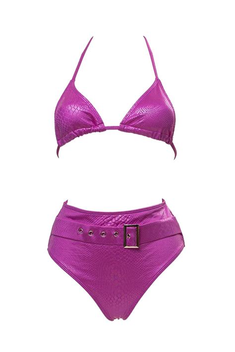 Costum De Baie Bikini Cu Imprimeu Sarpe Decoro Mov S Emag Ro