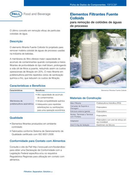 Pdf Elementos Filtrantes Fuente Colloids Food Beverage