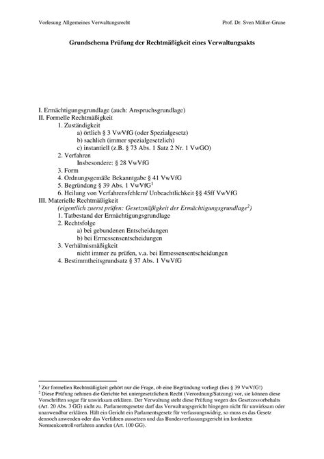 Detaillierteres Schema Prfung der Rechtmﬂigkeit eines Verwaltungsakts