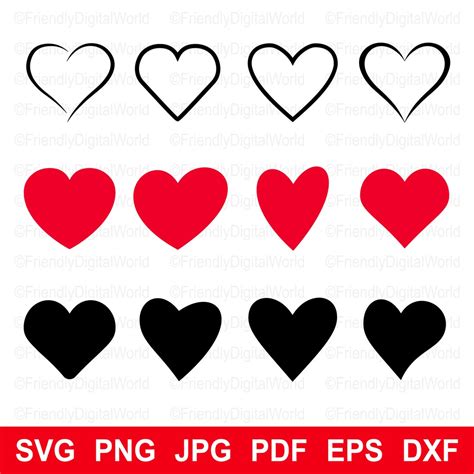 Heart Bundle Svg Hand Drawn Heart Sketch Heart Svg Love Svg