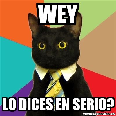 Meme Business Cat Wey Lo Dices En Serio