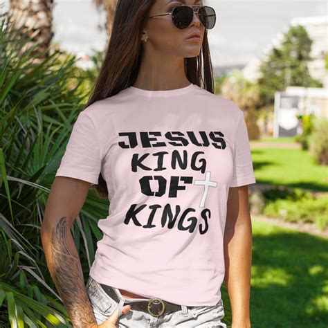 Jesus King Of Kings Christian T Shirt Plus Size Unisex T Shirt Matching Couples Jesus Is King