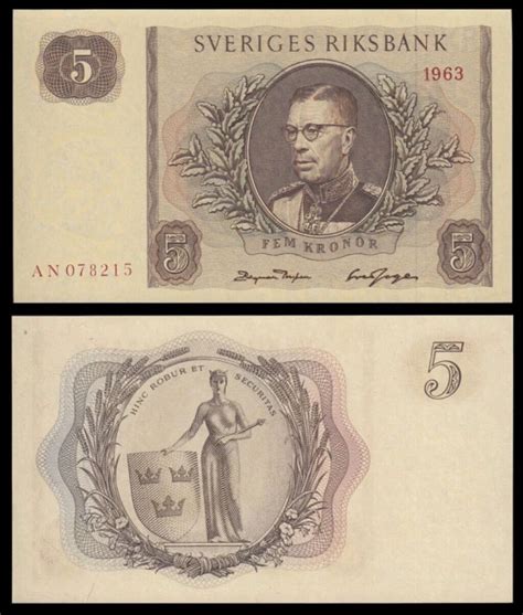 SUEDIA Bancnota 5 Kronor 1963 P 50b UNC Necirculata Okazii Ro