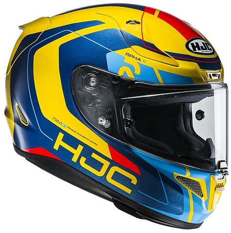 Casque de moto intégral HJC RPHA 11 Chakri MC23 jaune bleu Vente en