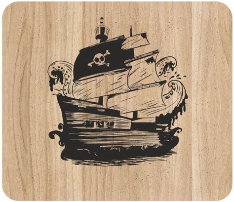 Laser Engraving Pirate Ship Art On Cutting Board Free Cdr Vectors Art