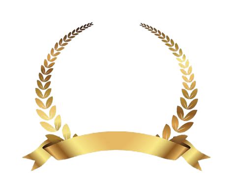 Gold Laurel Wreath Award for Achievement and Victory PNG Cutout | PNG All