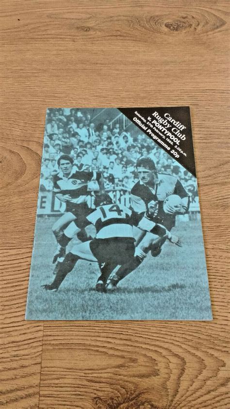 Cardiff Vs Pontypool Schweppes Cup Th Round Rugby Programme