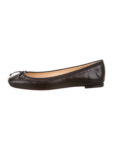 Christian Louboutin Leather Ballet Flats Black Flats Shoes