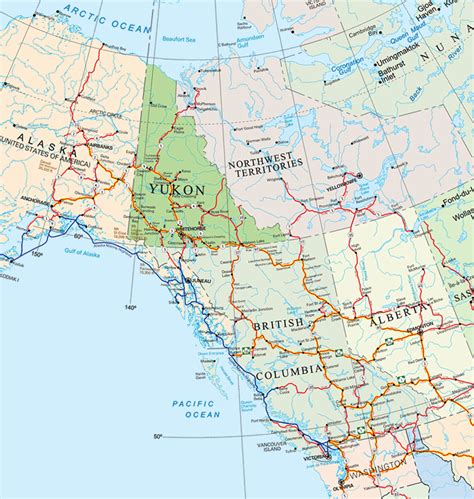 yukon southeast alaska northern british columbia maps