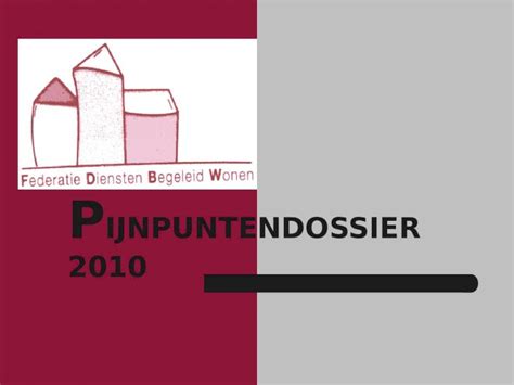 PPT P IJNPUNTENDOSSIER 2010 Doelgroep Volwassenen Personen Met Een