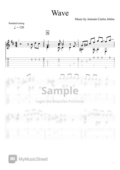 Antonio Carlos Jobim Wave Fingerstyle Sheets By U3danchou