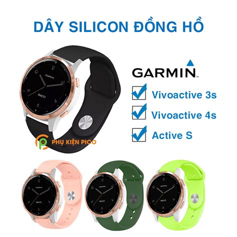 Dây đồng Hồ Garmin Vivoactive 3s 4s Active S Silicon Cao Cấp Siêu