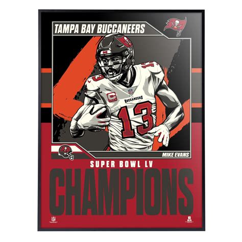 Phenom Gallery Tampa Bay Buccaneers Super Bowl LV Mike Evans Champs 18" x 24" Deluxe Framed ...