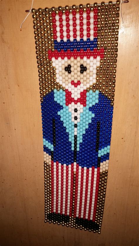 Uncle Sam Beaded Banner Beaded Banners Pony Bead Patterns Pony Beads