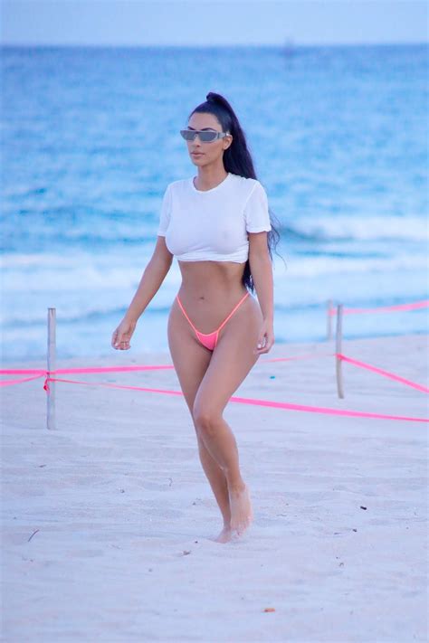 Kim Kardashian At A Beach In Miami 08 17 18 Celeb Central