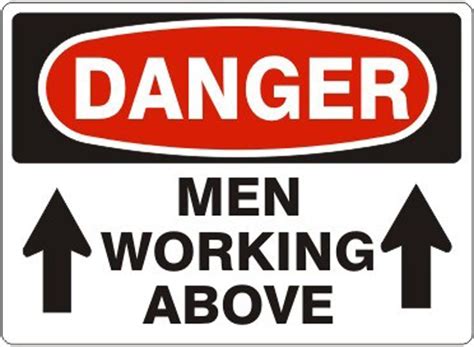 Danger Men Working Above Sign